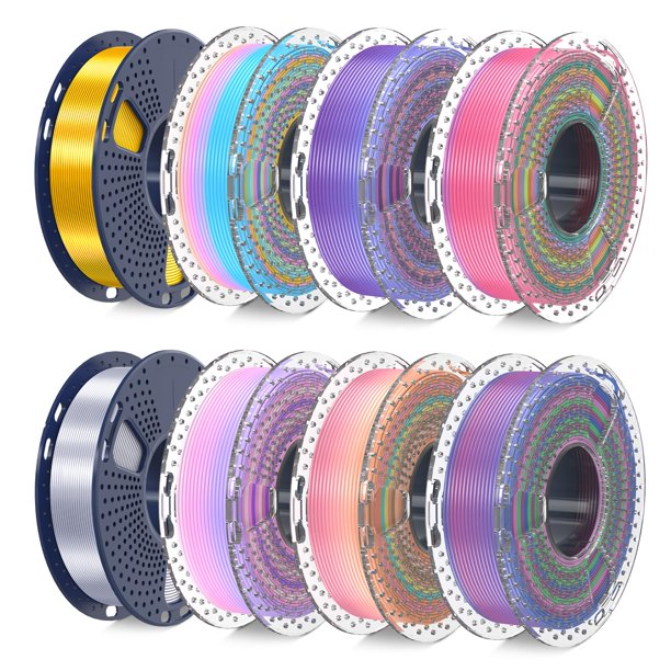 Paquete de filamentos para impresora 3D SUNLU PLA Silk Rainbow, 2 kg