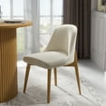 thumbnail image 3 of Upholstered Wood Side Chairs Dining Chairs Modern Living Room Kitchen Chairs, Oak Color (Set of 2), 3 of 7