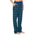 thumbnail image 5 of Ashford & Brooks Women's Woven Short Sleeve Shirt and Pajama Pants Set, Green Blackwatch, M, 5 of 6
