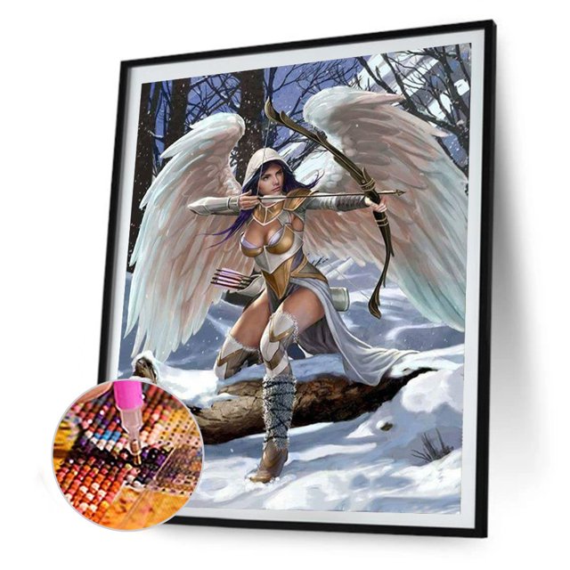 Cuadros Decorativos Diamante pintura 5D tiro con arco diosa DIY taladro redondo completo mosaico imagen artesanía Tmvgtek embutido en tela