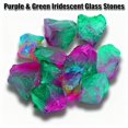 thumbnail image 2 of Purple and Green Decorative Stones with Iridescent Glass Finish, Assorted Sizes, for Fish Tank and Garden Landscaping, Aquarium Rocks Decoration, 2 of 3