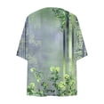 thumbnail image 5 of Brqkzdu Lightweight Kimonos for Women Open Front Floral Printed Chiffon Cardigan Puff Sleeve Loose Fit Beach Vacation Cover Up, 5 of 5