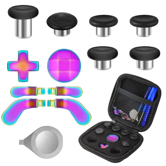 TSV 17-in-1 Thumbsticks Paddles Accessories Fit for Xbox One Elite Series 2/Elite Series 2 Core Controller, Replacement Parts for Elite Series 2 Core Wireless Controller