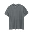 thumbnail image 5 of AKEGAMN Summer Solid Round Neck T-Shirt - Breathable, Loose Casual, Polyester, Gray L, Size S-5XL, 5 of 5