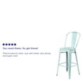 thumbnail image 5 of Flash Furniture Commercial Grade 4 Pack 30" High Distressed Green-Blue Metal Indoor-Outdoor Barstool with Back, 5 of 14