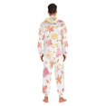thumbnail image 4 of FORMRS Onesies Pajama for Adults Unisex Hoodie Winter Jumpsuit One Piece Sleepwear, Sizes S-2XL, White Floral Orange, 4 of 7