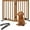 Walnut, variant on Smart FENDEE Bamboo Dog Gates for Doorways Freestanding Pet Gate, 2 Support Feet, 24"H, Black