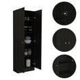 thumbnail image 4 of Tuhome Black Modern Engineered Wood Multi Storage Two-Door Pantry Cabinet, 4 of 7