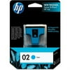 HP 02 - 4 ml - cyan - original - ink cartridge - for Photosmart 31XX, 82XX, C5100, C5170, C5175, C5190, C5194, C6100, C6150, C6175, C7100