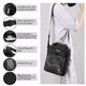 thumbnail image 4 of Bolso  Bloosom Mensajero Bandolera Hombre Gran Capacidad,1 Billetera, Negro, 4 of 4