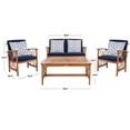 thumbnail image 6 of SAFAVIEH Fontana Outdoor Patio 4 Pc Conversational Set, Natural/Navy, 6 of 12