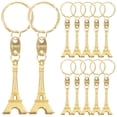 thumbnail image 1 of 12 llaveros retro de la Torre Eiffel, mini llaveros con colgante decorativo (dorados), 1 of 8