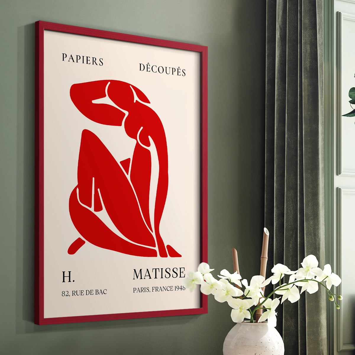 Matisse CLXVIII Framed Print in Red Solid Wood 8 x 10 Framed Print