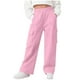 thumbnail image 1 of Pantalones largos para niñas y niños, de color liso, de pana, con cintura elástica, holgados, con cordón y bolsillos, informales, de poliéster., 1 of 7