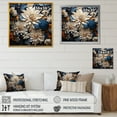 thumbnail image 4 of Designart "Mosaic Harmony: White And Blue Chrysanthemum Mix II" Chrysanthemums Floater Framed Wall Decor, 4 of 5