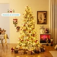 thumbnail image 2 of Costway 7 FT Artificial Christmas Tree with 820 PE PVC Branch Tips & 340 LED Lights, 2 of 10