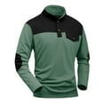 thumbnail image 2 of CLOISE Sweatshirts for Men Pockets Big and Tall High Neck Tops Button Solid Color Long Sleeve Pullover Clothes, 2 of 3