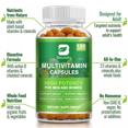 thumbnail image 4 of (3 Pack)Multivitamin Capsules with Vitamins & Minerals, Immune System and Energy Support, Men’s and Women’s Multi Vitamin, 360 VegCaps, 4 of 7