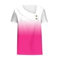 thumbnail image 4 of SWSTBBY Summer Tops for Women,Womens Tops,Women's Short Sleeved Shirt With Checkered Printed Button Casual T-shirt Top, 4 of 5