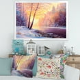 thumbnail image 3 of Bridge Of Meandering River With Winter Scenery II 20 in x 12 in Framed Painting Canvas Art Print, by Designart, 3 of 4