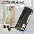 thumbnail image 2 of for Samsung Galaxy A32 5G Wallet Case with Card Holder - PU Leather Case for Women & Girls, Wrist Hand Strap, Secure Finger Ring, Shockproof Protective Phone Cover for Galaxy A32 5G, Black, 2 of 7