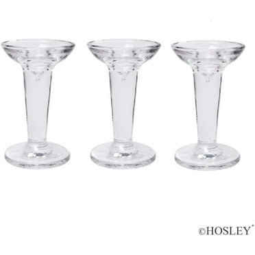 Hosley Set of 3, Glass Taper Candle Holders Classic Decor