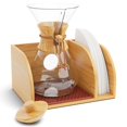 thumbnail image 1 of HEXNUB - Caddy y tapa para cafetera de goteo Soporte de bambú compatible con garrafas de café Chemex Bodum Cosori Estera resistente al calor Soporte de filtro para cafetera de goteo - Estera marrón, 1 of 5