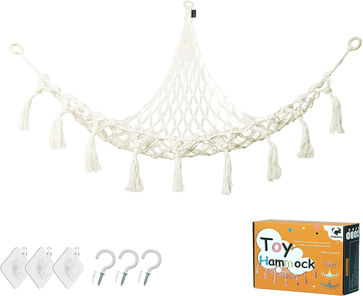 Stuffed Animal Toy Hammock Corner Hammock Organizer Display Rack Bohemian Net Bag For Hanging