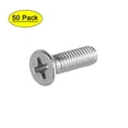 thumbnail image 1 of Uxcell Tornillos de cabeza plana M3x10mm, tornillo cruzado Phillips, acero inoxidable 304, fijaciones tornillos 50 paquetes, 1 of 5