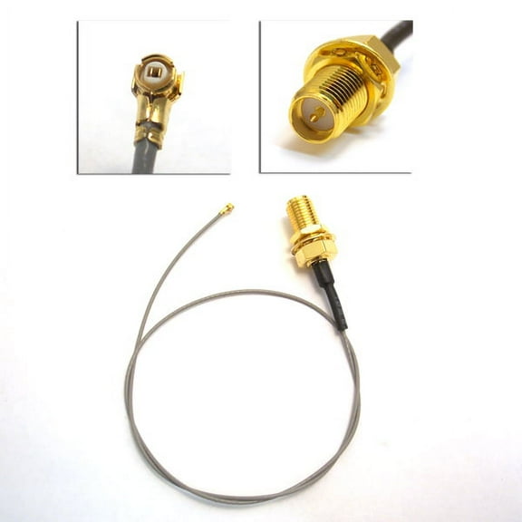 RP-SMA female bulkhead with 300mm (12 inches) .81mm coax cable   IPEX-MHF3/ W.FL connector