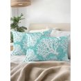 thumbnail image 2 of Outdoor Pillows Waterproof, Teal Green Coastal Throw Pillows with Inserts Included, Summer Nautical Ocean Beach Indoor Outdoor Decorative Lumbar Pillow for Bed/Couch/Patio 12"x20", 2Pcs, 2 of 8