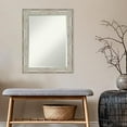 thumbnail image 5 of Amanti Art Silver Bathroom Mirror for Over Sink, 29x23 Crackled Metallic Rectangle Vanity Mirror, Medium Rustic Farmhouse Frame, Hangs Horizonally and Vertically, Bathroom Wall Dec, 5 of 6