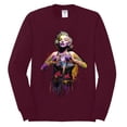 thumbnail image 2 of Wild Bobby Marilyn Monroe Watercolor Love Pop Culture Men Long Sleeve Shirt, Maroon, 3X-Large, 2 of 5
