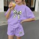 thumbnail image 4 of Vestido de manga corta para niños Día de San Patricio impreso de dos piezas Conjunto de cuello redondo con pantalones cortos, blusa de manga corta, 4 of 6