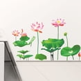 thumbnail image 1 of RV Pegatinas de pared con flores de loto, pegatinas de pared, pegatinas murales para dormitorio, sala de estar, pared de TV Rojo Verde, 1 of 5