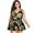 Noir+fleurs, variante sur Maillot de Bain Grande Taille pour Femmes, Robe de Bain Gainante Deux Pièces avec Jupe Évasée Bikini Maillots de Bain