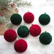 thumbnail image 2 of 6 piezas de 8 cm de bolas de Navidad flocadas, adornos de árbol de Navidad rojo y verde, decoración de fiesta, esferas navideñas colgantes, novedad de 2024, 2 of 5