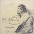 thumbnail image 2 of Santiago Rusiñol 20x20 Black Ornate Framed Double Matted Museum Art Print Titled: Portrait of Pere Ferran (1895), 2 of 5