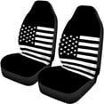 thumbnail image 5 of Pzuqiu Black-White American Flag Front and Rear Seat Cover Set Anti-Slip Car Seat Covers Protect Polyester Car Seat Covers Full Set Fit for Truck most Cars, 5 of 10