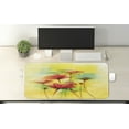 thumbnail image 2 of Flower Computer Mouse Pad, Hazy Poppy Flowers Motif in Different Tones Spring Season Inspired Modern Picture, Rectangle Non-Slip Rubber Mousepad X-Large, 35" x 15", Yellow Red, by Ambesonne, 2 of 2