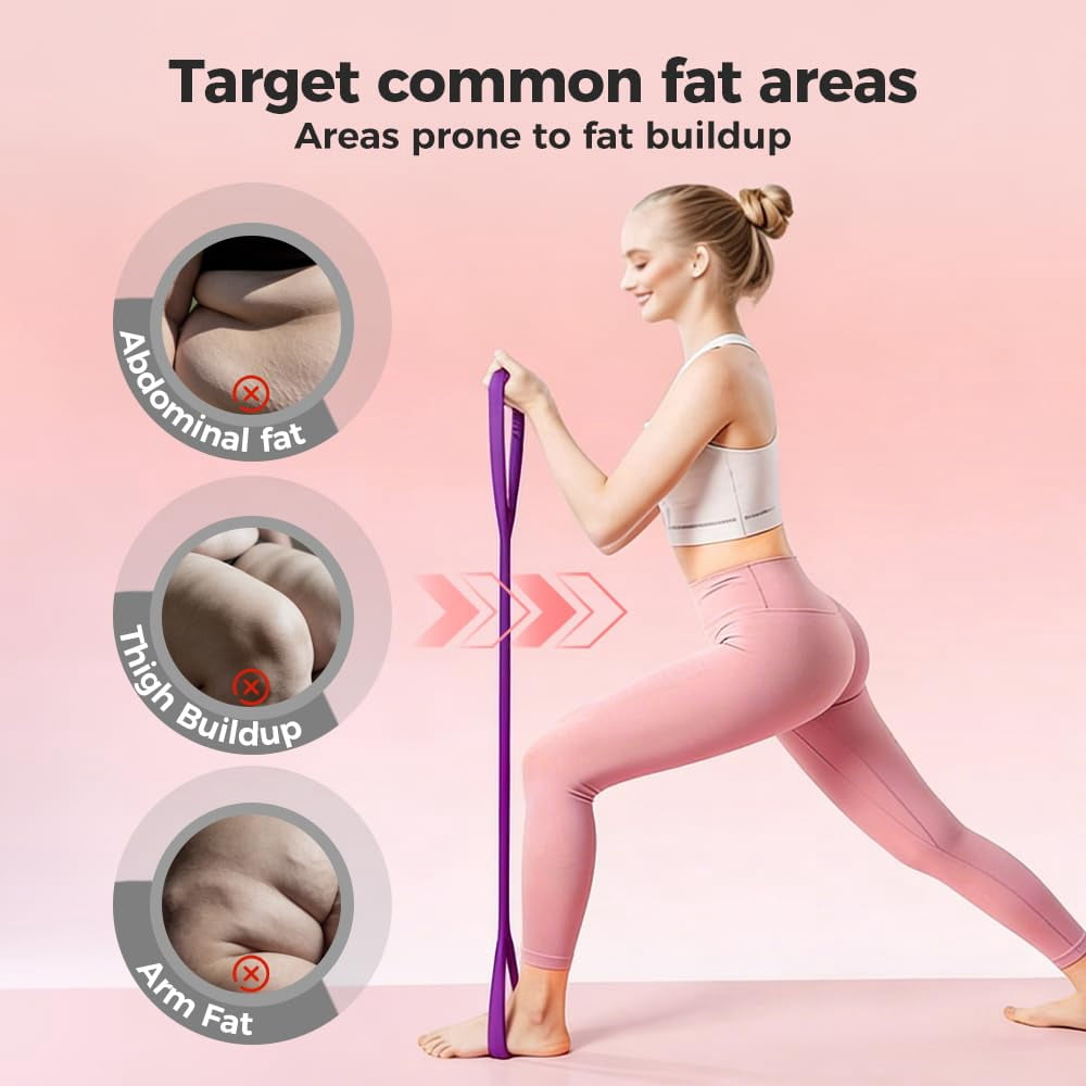 19.7"x4.3" Figure 8 Resistance Band With Handles,Resistance Elastic Bands For Working Out,Arm,Back,Shoulder Training Elastic Ropes,Exercise  Equipment For Yoga,Pilates,Physical Therapy Stretching