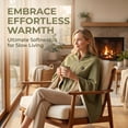 thumbnail image 2 of YAMB Heated Wearable Blanket Shawl, Portable USB Warm Heating Throw Wrap with Zipper, Soft Fleece Heating Cape for Home Office Outdoor Winter Use, Green, 2 of 8