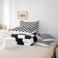 thumbnail image 6 of Manfei Checkered Art 7-Piece Twin Bedding,Glossy Drip Bedding Comforter Set,Black White,Reversible, 6 of 7
