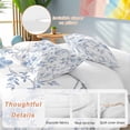 thumbnail image 2 of 3 Piece Blue White Spring Floral Duvet Cover Set California King,Microfiber Comforter/Quilt Cover with Corner Ties and 2 Pillowcases,Summer Botanical Birds All Season Soft Bedding with Zipper Closure, 2 of 8