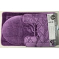 thumbnail image 1 of Basketweave 3 Piece Sculptured Bath Rug, Contour Rug and Lid Cover Set, Lavender, 1 of 1