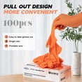 thumbnail image 5 of FINITEX Disposable Gloves, Orange 3.5 Mil Puncture Resistant Powder Free Multipurpose Medical Exam Cleaning Food Gloves, Pack of 100, Medium, 5 of 7