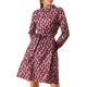 thumbnail image 1 of Vestido Floral de Mujer Inspire Chic con Cuello Mock, Manga Larga, Cintura Ajustable, Largo hasta la Rodilla, Estilo Boho, Talla XL, Rojo, 1 of 8