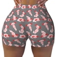 thumbnail image 2 of Daiia cute pink axolotl Pattern Women's Workout Shorts Biker Shorts - High Waisted Workout Spandex Tummy Control Gym Running Yoga Shorts-Medium, 2 of 8