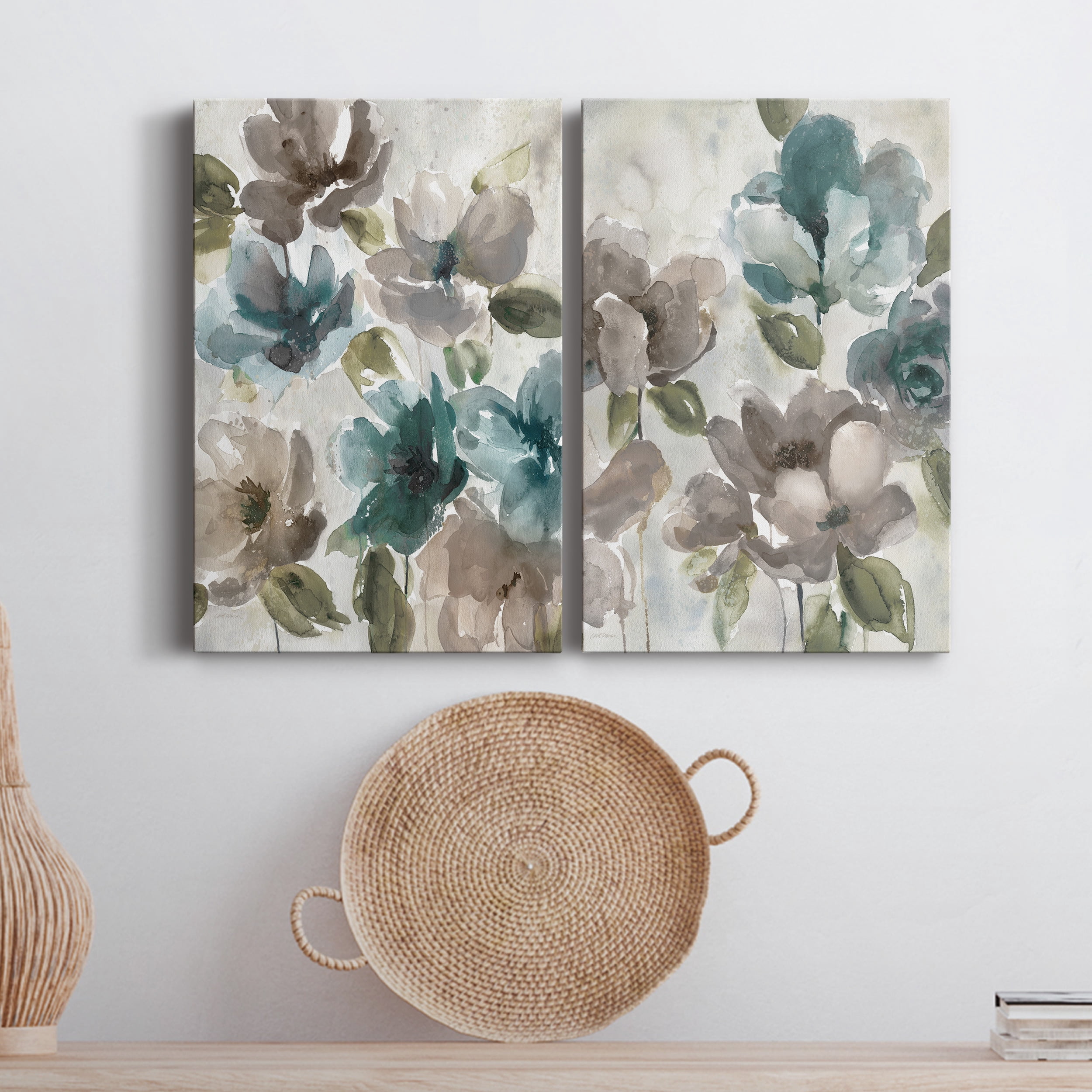 Topaz Garden I Premium Gallery Wrapped Canvas - Ready to Hang - Set of 2 - 40 x 60 Each
