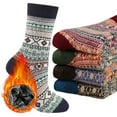 thumbnail image 6 of COOPLUS Mens Wool Crew Socks Warm Knit Vintage Socks for Men Thermal Thick Socks 5 Pairs, 6 of 6